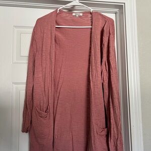 Madewell Pink Open-Front Cardigan